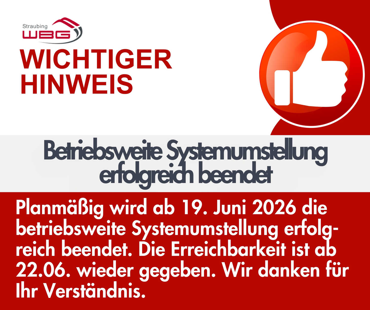 Ankündigung - bitte beachten!